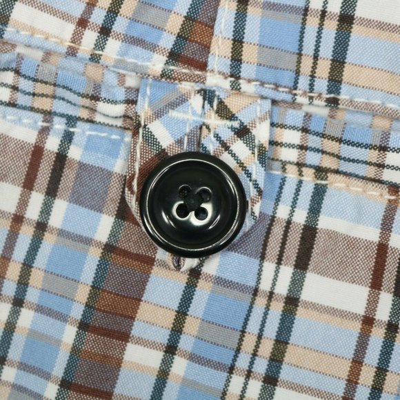 American‎ Eagle Bermuda Board Shorts Blue Brown White Plaid 30 - Picture 9 of 11